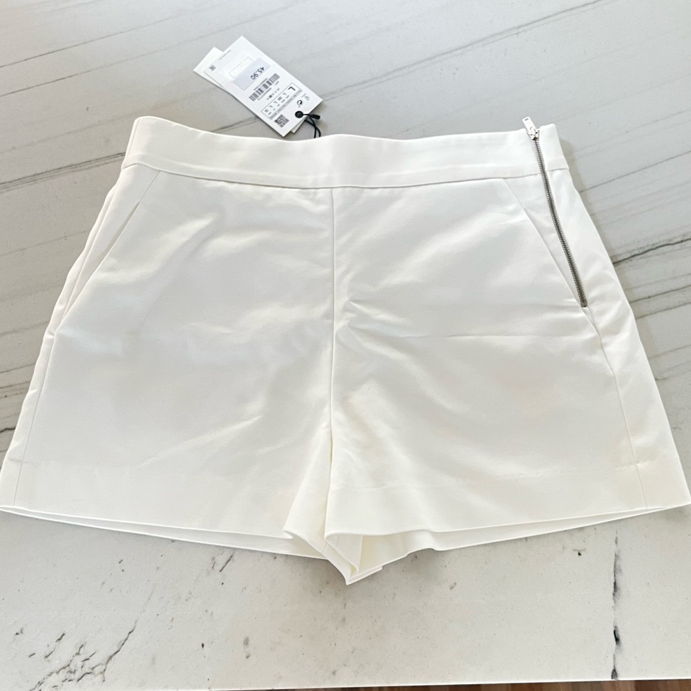 Zara High Waisted White Shorts